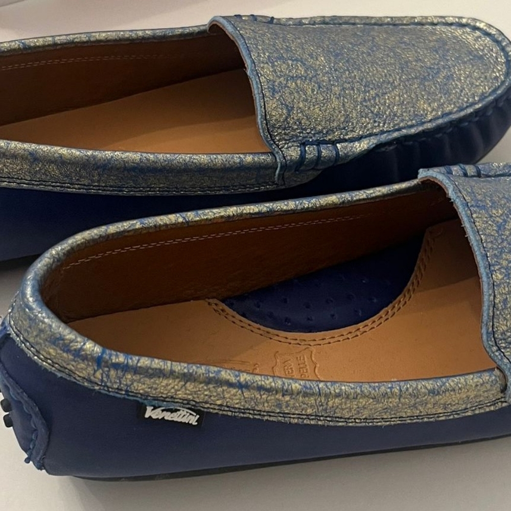 Venettini Girls Size 36 (US 4.5) Blue Loafer Shoes - Picture 3 of 5